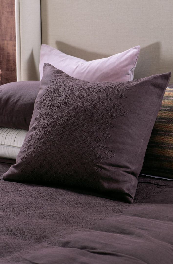 Bianca Lorenne - Sashiko Bedspread Pillowcase and Eurocase Sold Separately - Mulberry image 2